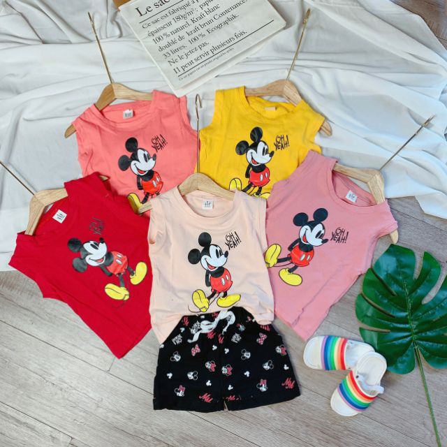 10_28kg (có số đo áo) Bộ cotton mickey đáng yêu bé trai bé trai _ MÁT MẺ MÙA HÈ_ KHĂN RẰN SHOP