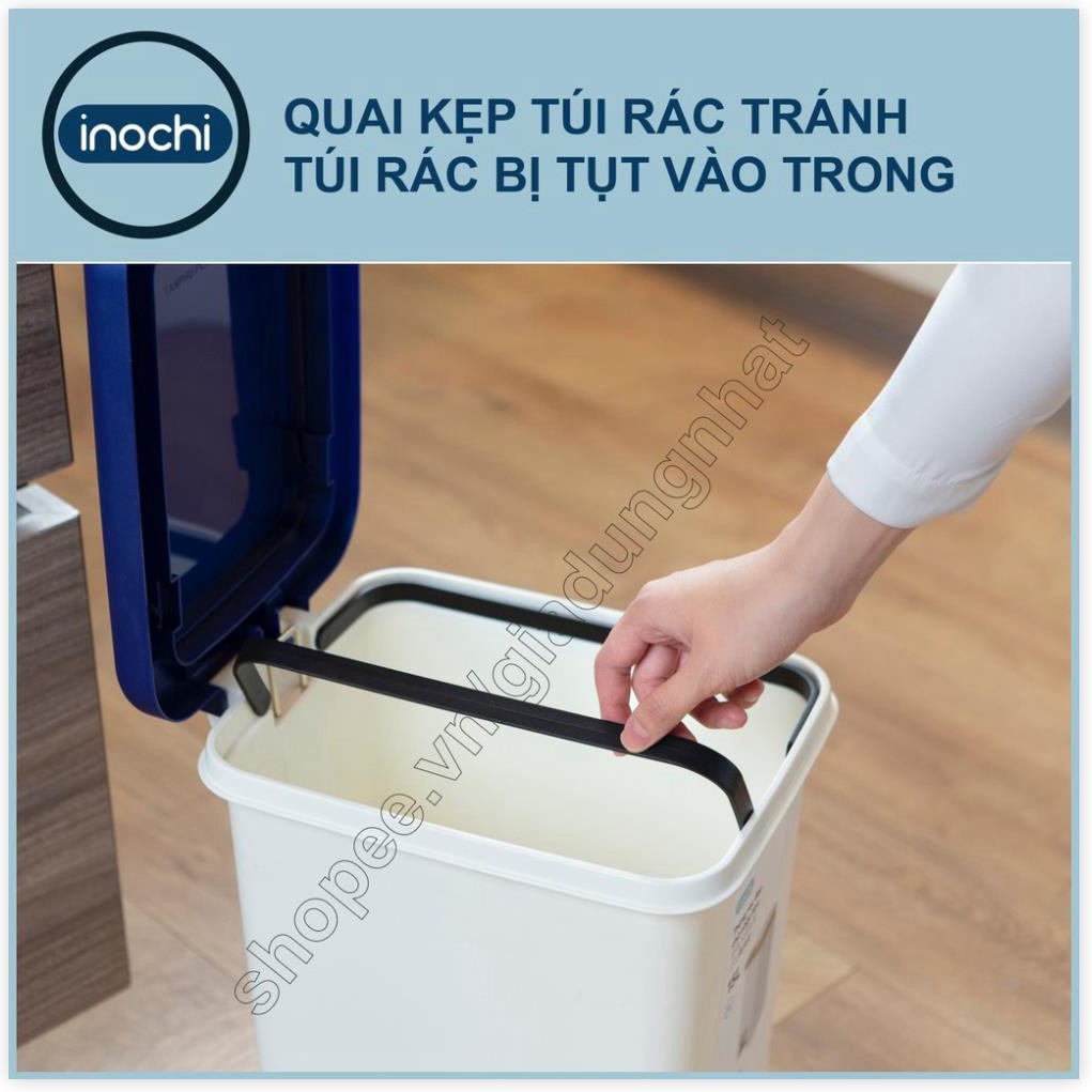 Thùng Rác Nhựa Đạp Chân Nắp Đậy Chữ Nhật Inochi 20 Lít Làm Sọt Rác Văn Phòng,Đựng Rác Gia Đình, Trong Nhà, Ngoài Trời