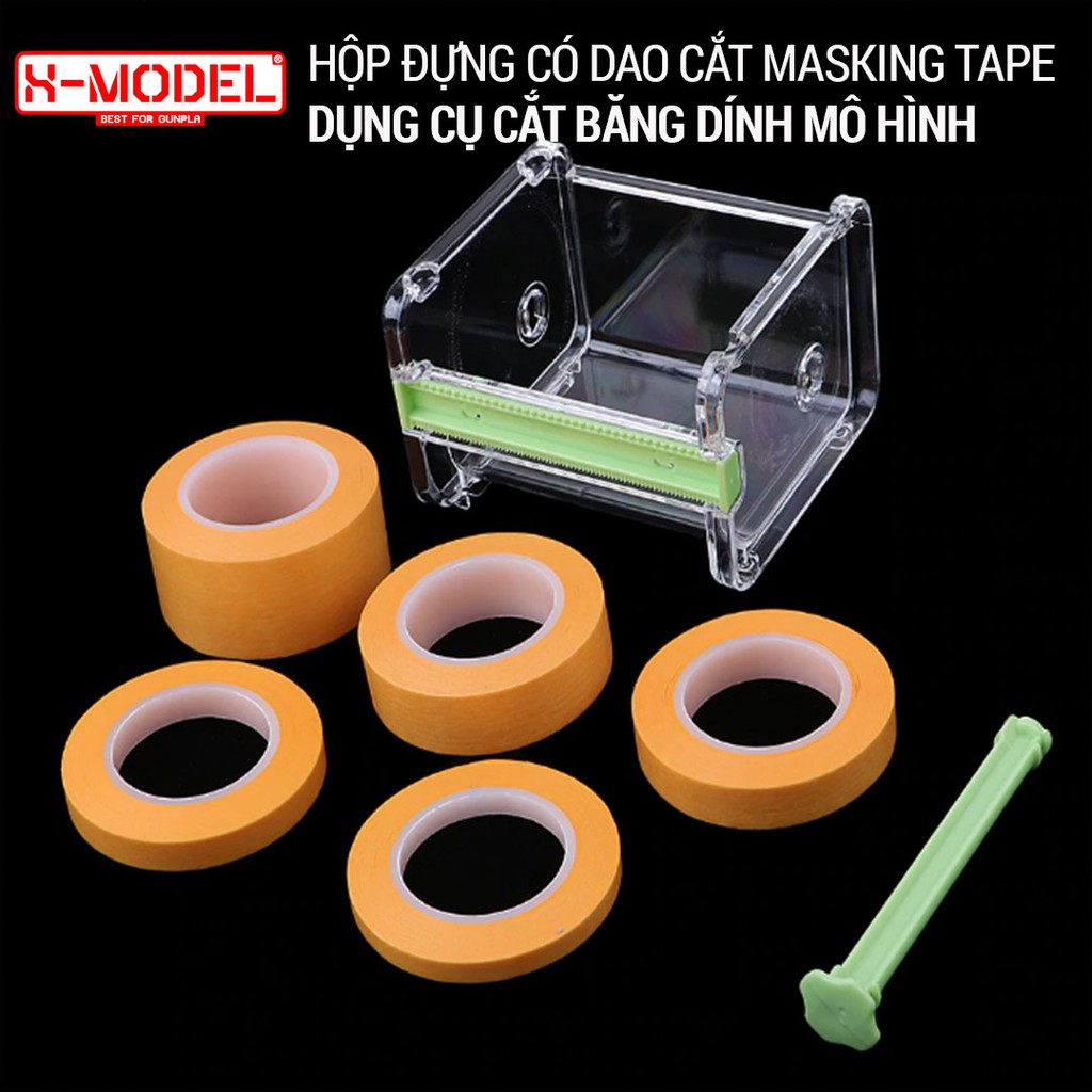 Hộp đựng băng dính có dao cắt masking tape XM43 XMODEL dụng cụ hỗ trợ cắt băng dính gundam kiểu dáng trong suốt,hiện đại