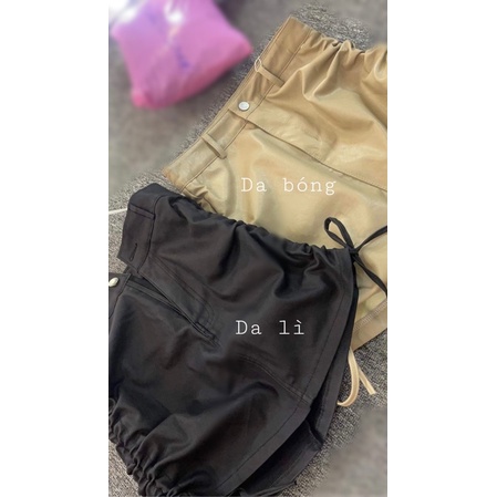 ( Ảnh+Video thật) Chân váy Da/Chân Váy Nhung cạp  cao dây rút các màu thời trang - 3 loại da bóng/lì/nhung | BigBuy360 - bigbuy360.vn