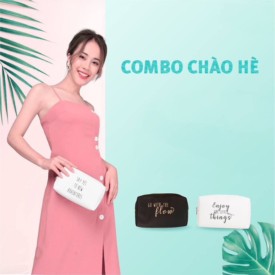 Túi đựng mỹ phẩm trong suốt Lincup đa năng cực xinh Go With The Flow chào hè sôi động