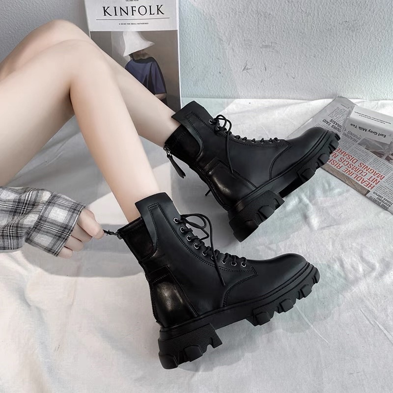 Boots đế chiến binh kèm khoá kéo siêu ngầu dành cho bạn gái
