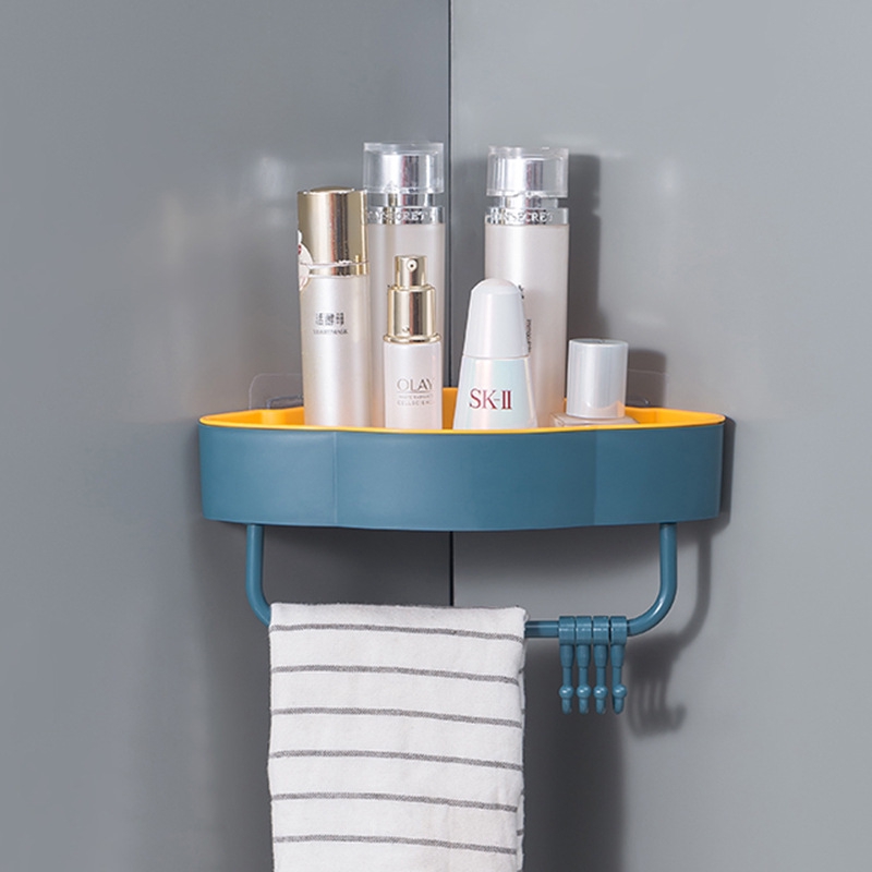 Giá đựng đồ đa chức năng gắn phòng tắm nhà bếp hình tam giác thiết kế thoát nước tiện dụng