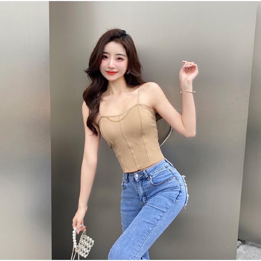Áo Bra Nữ Dáng Croptop Phối Dây Thời Trang Trước Ngực Siêu Hot A.554