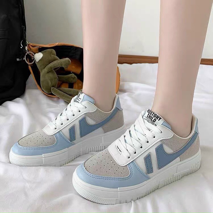 Giày thể thao nữ sneaker trắng đế bằng giá rẻ ulzzang hàn quốc freeship TT22