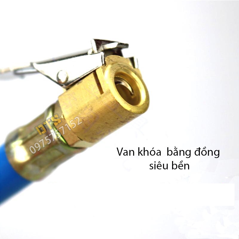 Súng bơm hơi tích hợp đồng hồ ngâm dầu đo áp suất khí, tay bơm nén khí lốp xe ô tô xe máy xe đạp hồ bơi nệm hơi
