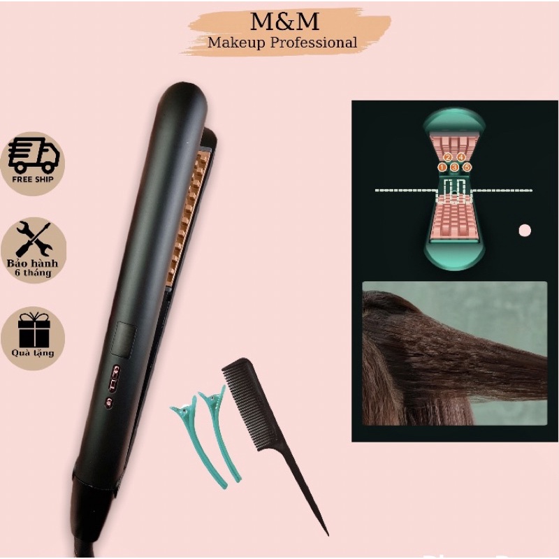 Máy Bấm Dập phồng chân tóc Faers bản nhỏ mẫu mới hot trend có màn hiện nhiệt tặng kèm lược và kẹp vịt