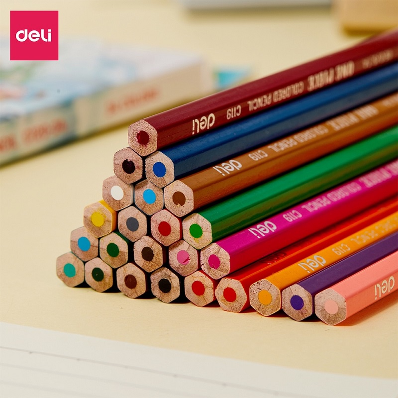 Bút chì màu dạng cốc học sinh Deli One Piece 119 - 12/18/24/36 màu C119