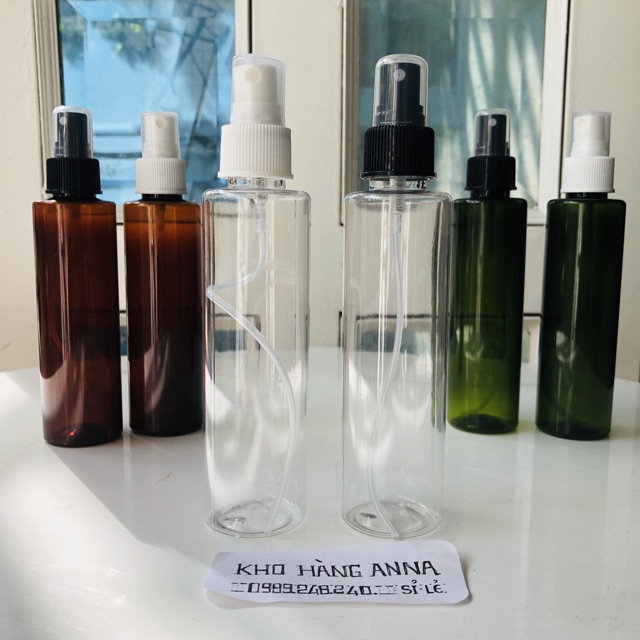 [chai lọ hủ nhựa ] Chai pet nhựa 150ml trong suốt/ xanh lá / nâu - chai PET chiết Mỹ phẩm xịt sương/ vòi nhấn nhỏ giọt