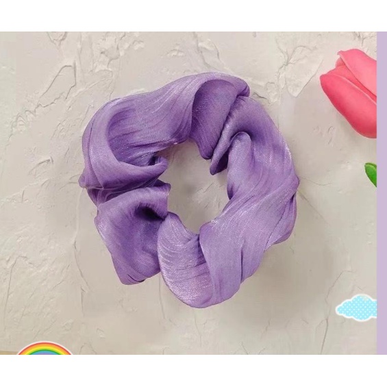 Dây cột tóc Scrunchies, Scrunchies lụa trơn cao cấp