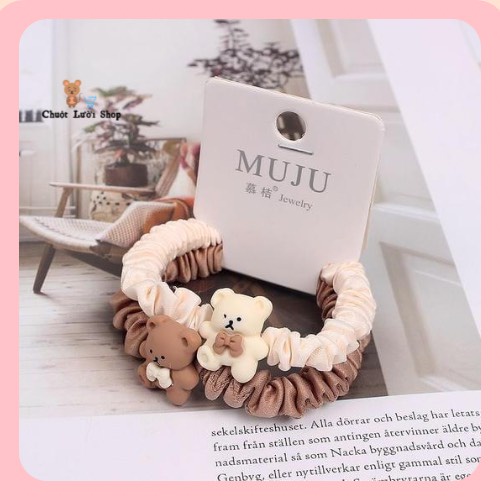 Dây buộc tóc, Dây cột tóc gấu Sét 2 chiếc chuotluoishop.accessories