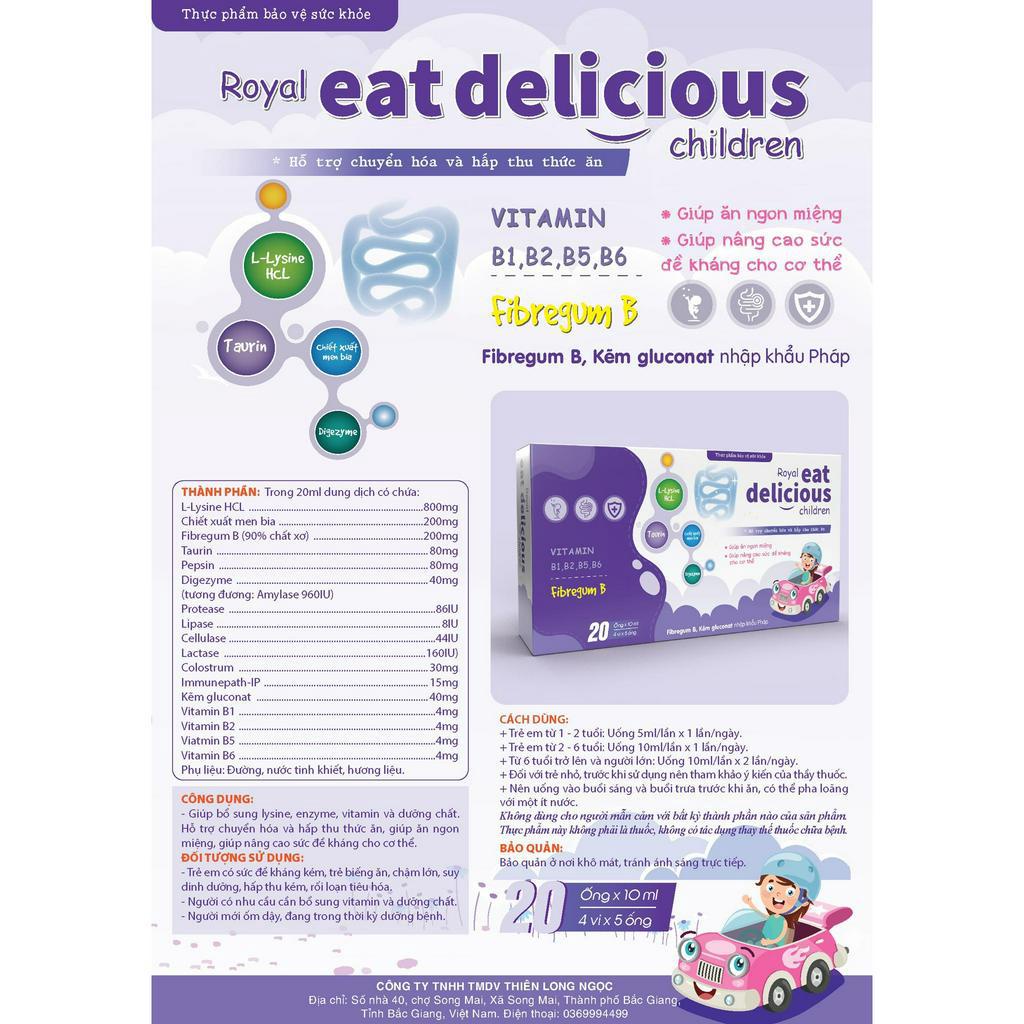Royal EAT DELICIOUS CHILDREN  Nguyên liệu nhập từ PHÁP