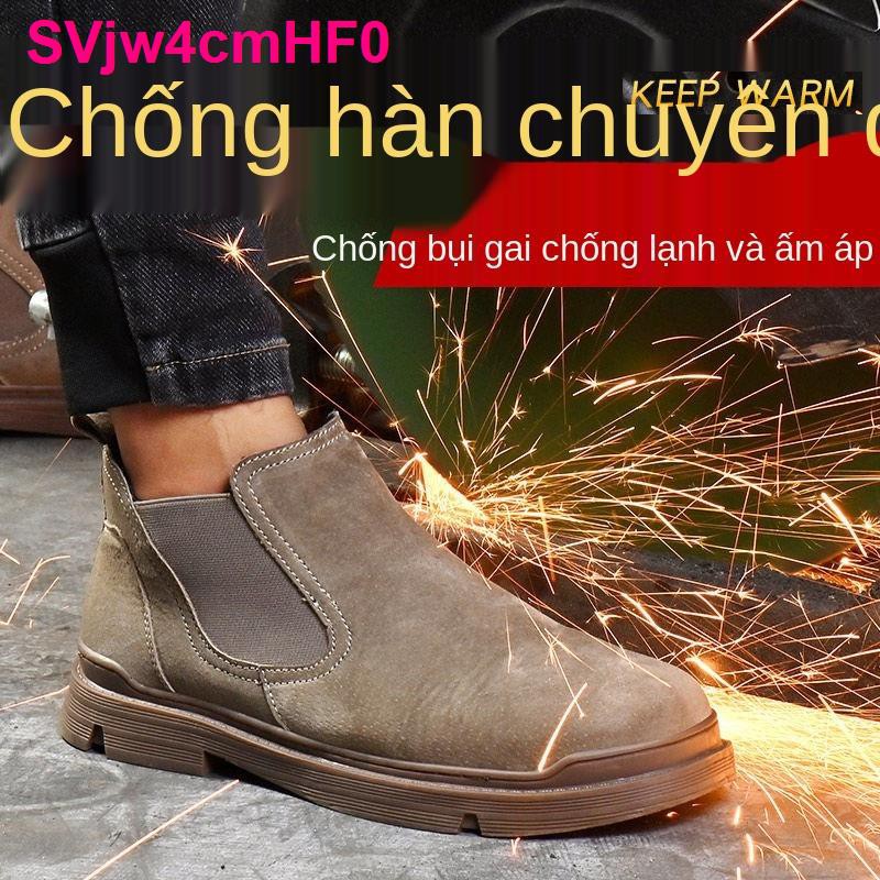 Giày bảo hộ lao động nam mùa hè chống va đập và đâm thủng bàn đạp chân của thợ hàn điện thoáng khí công trường