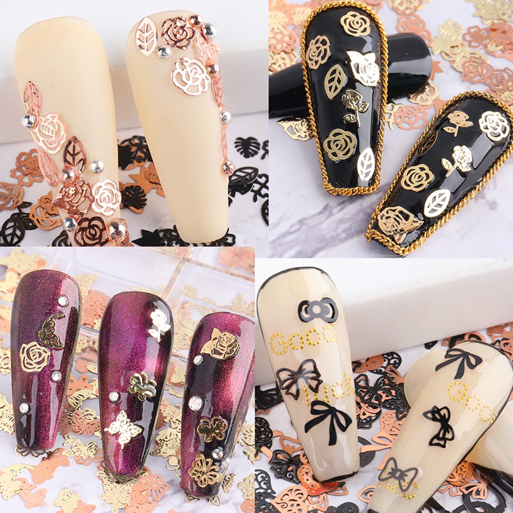 OCEANMAP Bộ Phụ Kiện Trang Trí Móng Nghệ Thuật 3D Hình Hoa Lá / Mặt Trăng / Trá