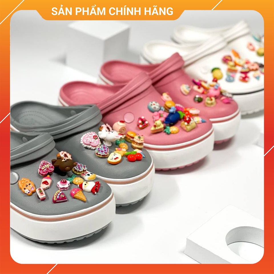 Dép Cross Nữ Platform Chính Hãng Đế Cao 4cm Tặng 10 Jibbitz Ngẫu Nhiên, Size 36 37 38 39