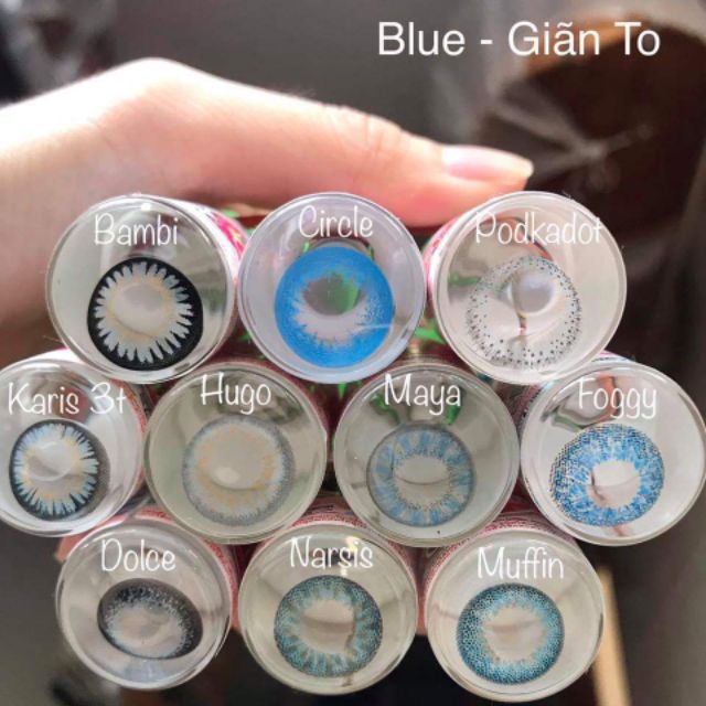 Contact lens /Kính áp tròng - BLUE tặng kèm khây dụng cụ