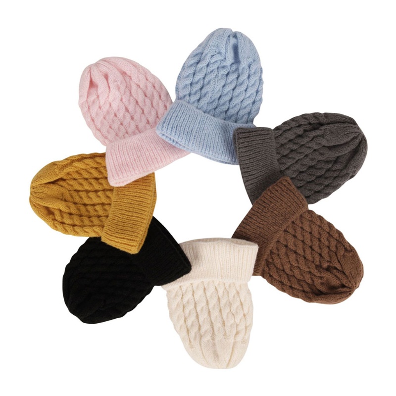 Mũ Beanie Đan Len Giữ Ấm Thời Trang Thu Đông Cho Bé 2-6 Tuổi