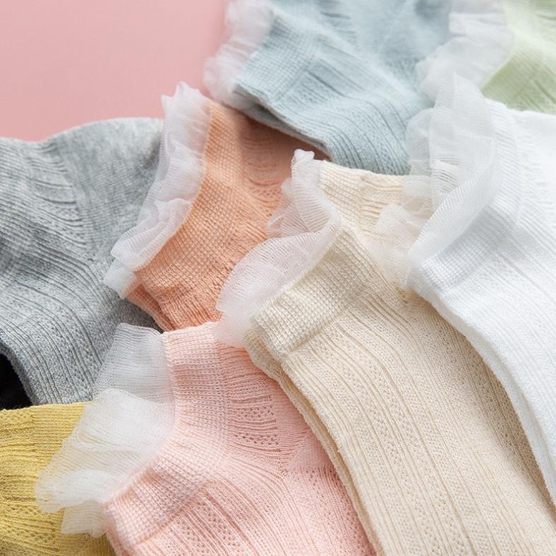 Tất bèo ren cổ ngắn nữ Myna, vớ nữ chất vải ren co giãn bốn chiều thoáng khí tt3