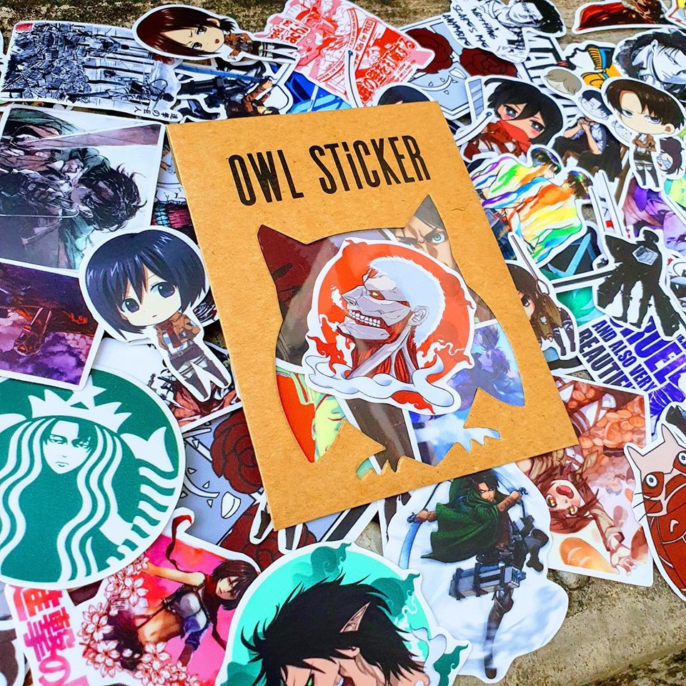 Combo 10 – 100 Hình dán Attack on Titan Sticker cao cấp không thấm nước