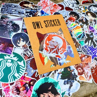 Combo 10 - 100 Hình dán Attack on Titan Sticker cao cấp không thấm nước