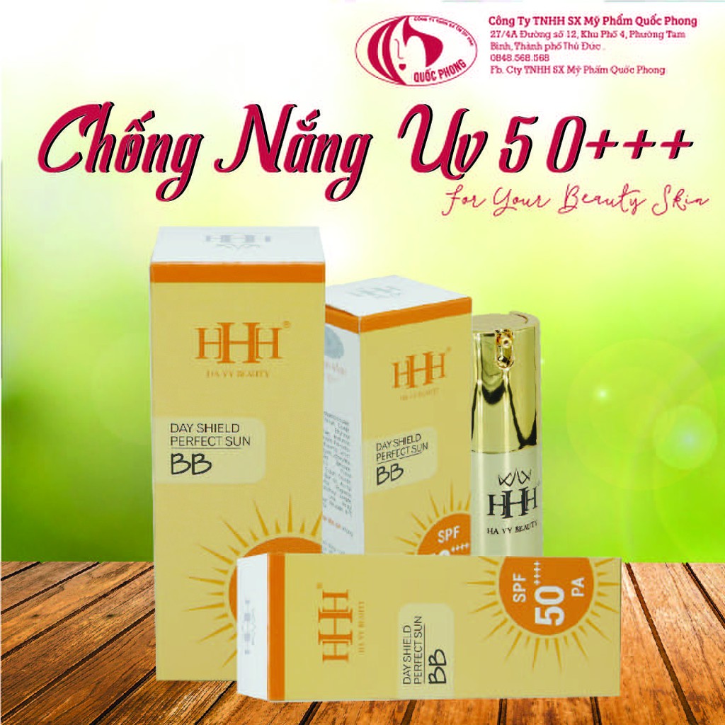 KEM Chống nắng UV SPF 50+++ tinh chất Vitamin E thảo dược Collagen chính hãng xuất khẩu HHH