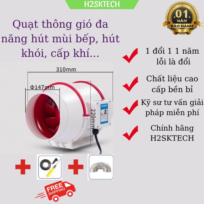 Quạt hút thông gió đa chức năng, hút khói thuốc trong phòng, hút mùi bếp di động....