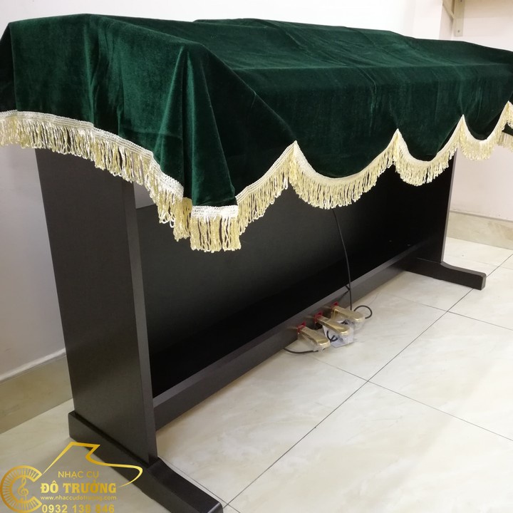 Khăn phủ đàn Piano điện nhung xanh rêu