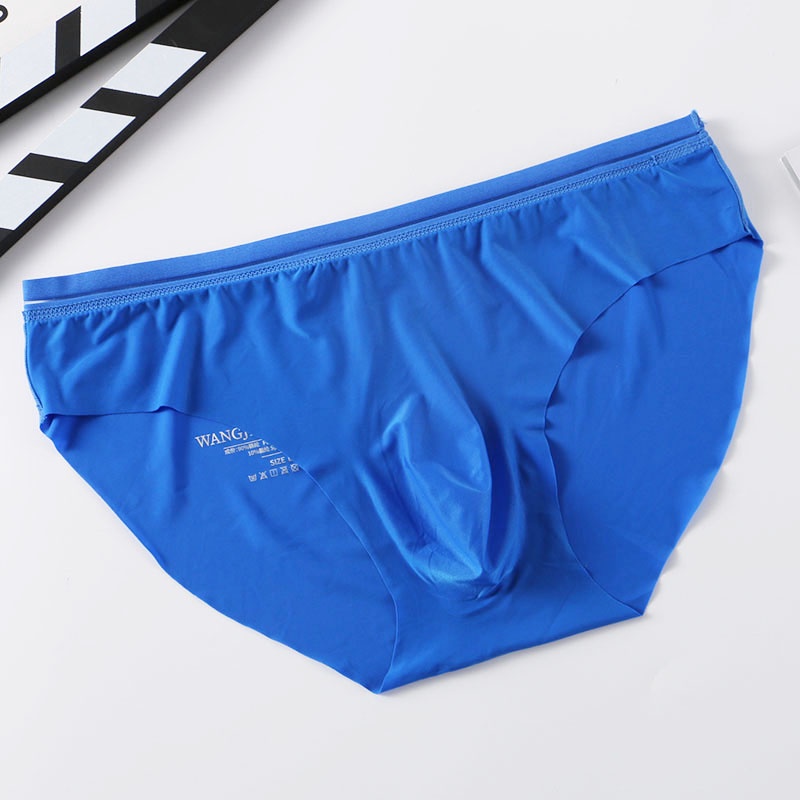 Quần Lót Lụa Lạnh Không Đường May Lưng Thấp Thoáng Khí Dành Cho Nam