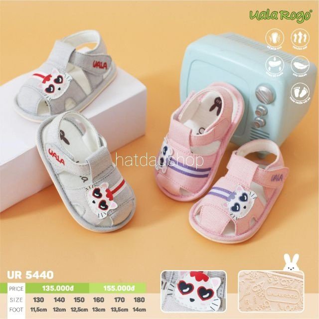 [UALA ROGO SALES] Dép quai hậu sandal tập đi mềm, êm chân đế cao su non chống trượt họa tiết cực xinh cho bé trai bé gái