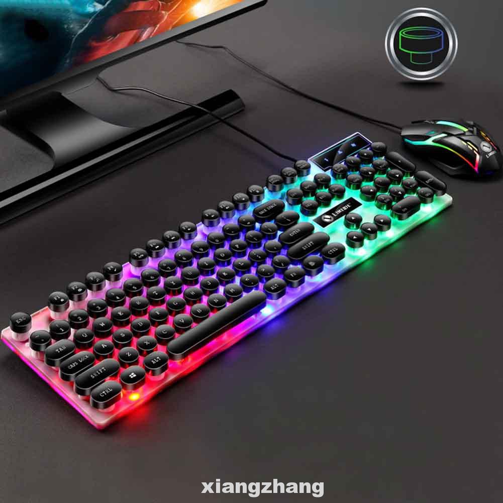 Bộ Bàn Phím + Chuột Chơi Game Có Dây Tiếng Ồn Thấp Thiết Kế Nhỏ Gọn Tiện Dụng Cho Pc / Laptop