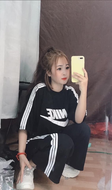 Sét áo chữ ngực tay sọc + quần ba sọc
