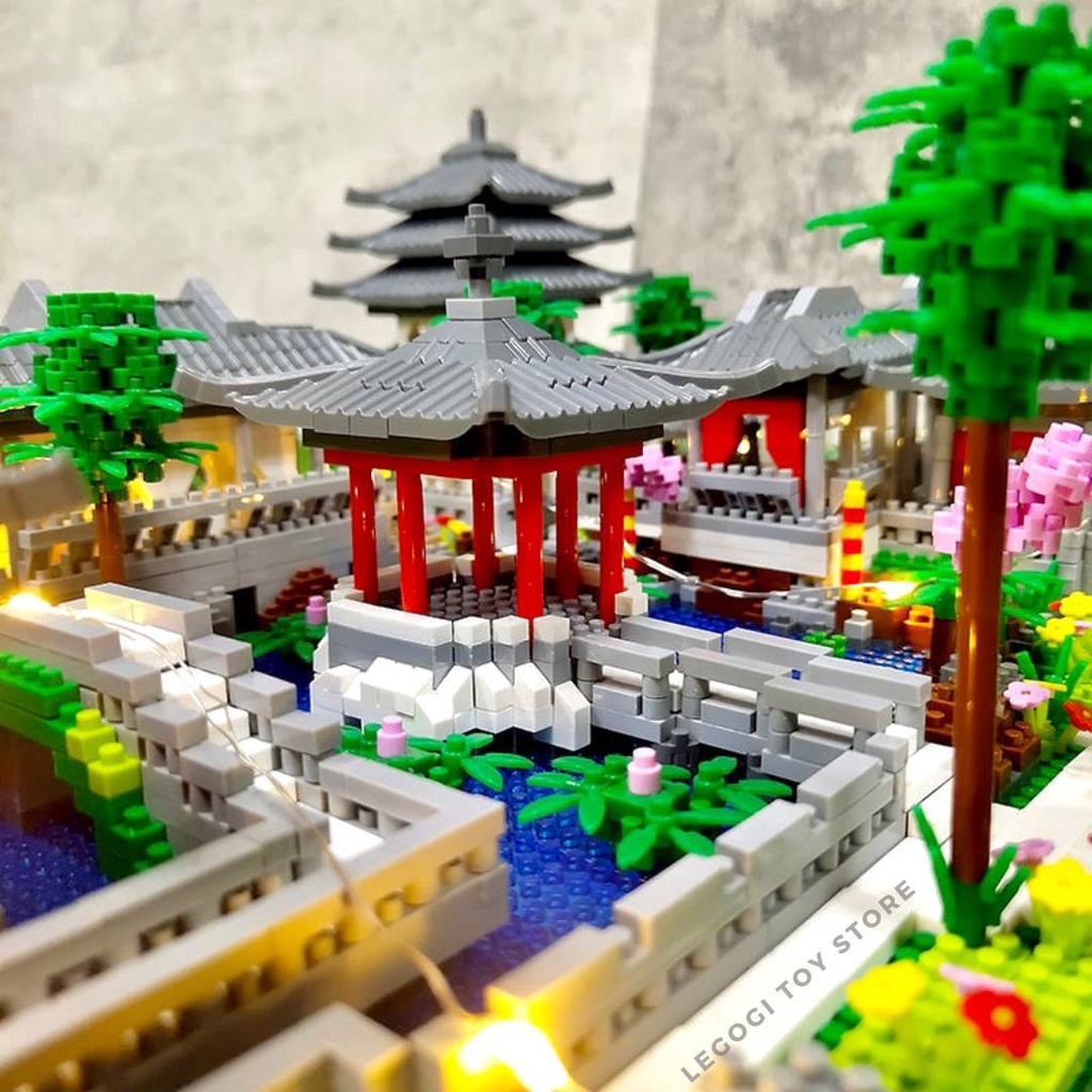 Đồ chơi xếp hình Legogi VƯỜN TÔ CHÂU gạch nhỏ NANOBLOCK mô hình vườn ngự uyển trang trí quà tặng sinh nhật
