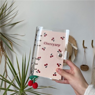 Sổ còng trong suốt CHERRYARY size A6 tặng kèm giấy refill