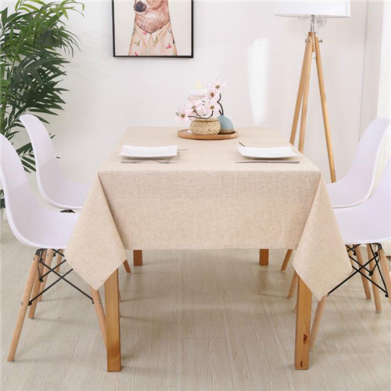 Decorative Table Cloth Rectangular Tablecloths Dining Table Cover Solid Color Cotton Linen Tablecloth Dining Table Cover