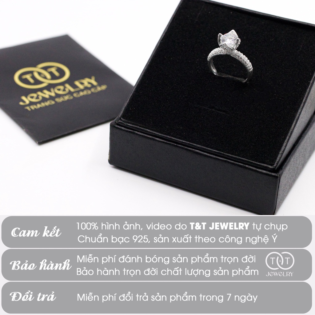 Nhẫn Bạc Nữ Hoa 4 Cánh s925 T&amp;T Jewelry cao cấp NN022