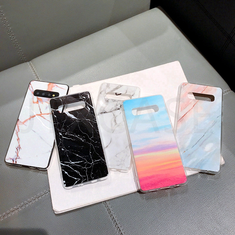 Samsung Galaxy S10 S9 S8 Plus S10e S7 Edge Case Marble Texture Soft Phone Cover