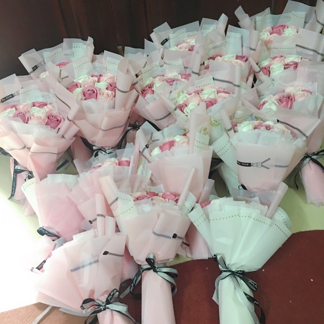 Combo hoa bó hồng sáp