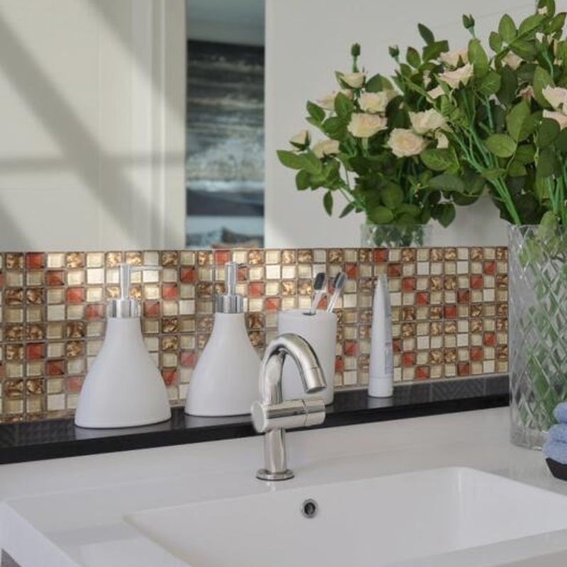 Decal dán tường 3D Bằng PVC Hình Vuông Chống Thấm Nước/Dầu Cho Nhà Bếp/Phòng Tắm