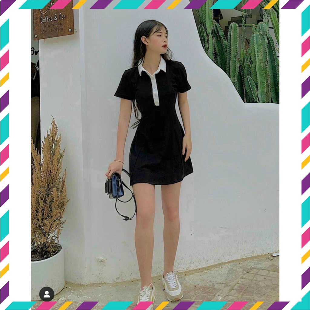 Đầm Nữ, Váy Nữ Polo Cổ Phối Trắng Dáng Ôm Siêu Xinh | BigBuy360 - bigbuy360.vn