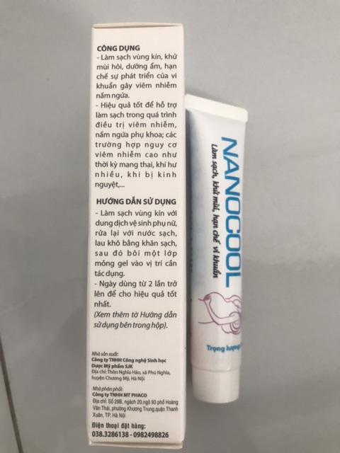 Gel bôi nấm ngứa phụ khoa  Nanocool