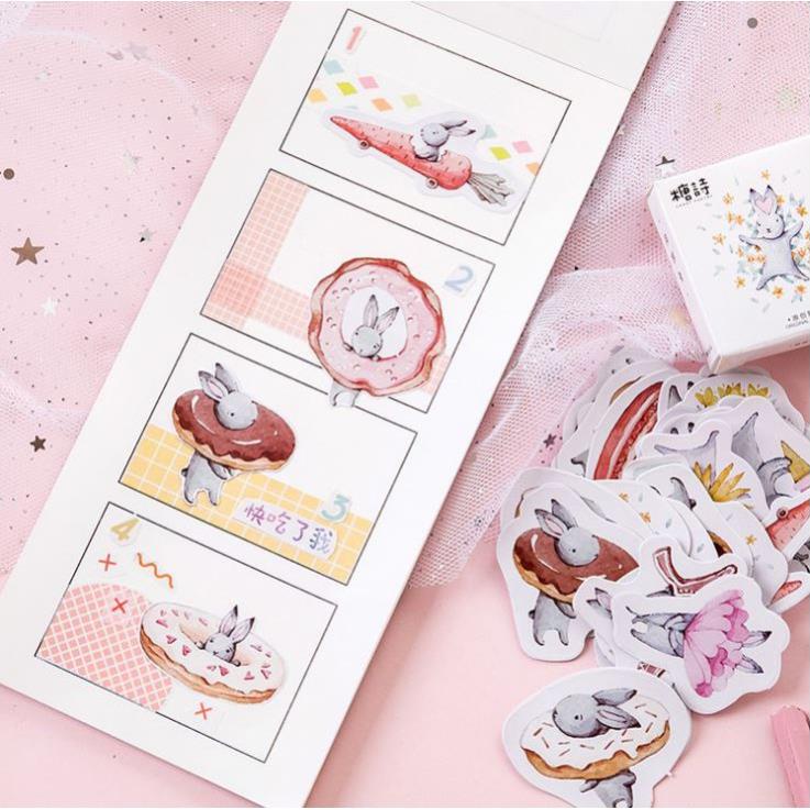 Bộ 45 Sticker Thỏ Cà Rốt E77