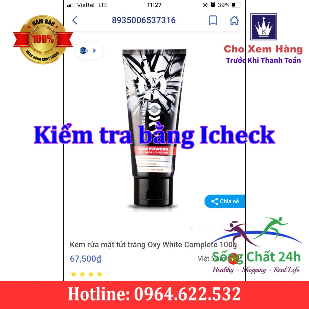 [HOT - Xả Kho] OXY White dành cho nam - Kem rửa mặt tút sáng từ đất sét trắng 100g | BigBuy360 - bigbuy360.vn