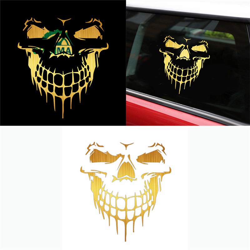 Hình dán cửa sổ xe hơi hình đầu lâu chất liệu vinyl