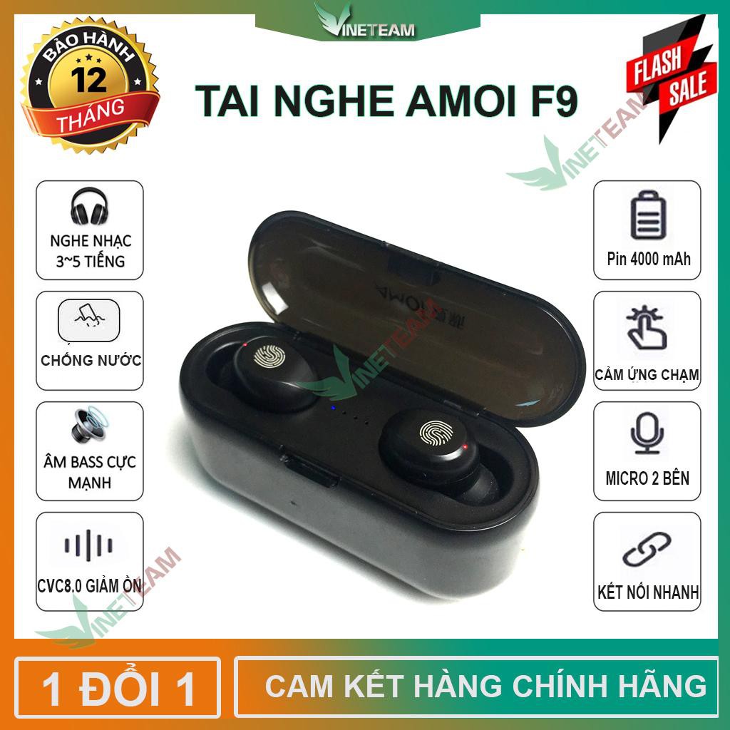 Tai nghe bluetooth không dây tws f9 kiêm sạc dự phòng ✔Pin trâu 280 giờ ✔Bản quốc tế