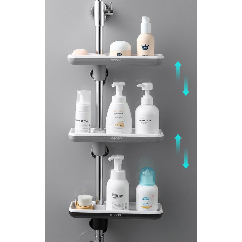 Kệ nhà tắm để đồ Oenon cao cấp lắp vòi sen không cần khoan tường tháo lắp dễ dàng