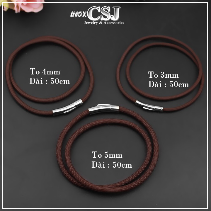 08 dây chuyền dù thái màu nâu 3ly đẹp, hợp thời trang