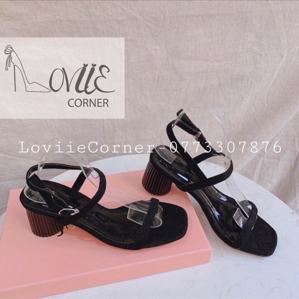 SANDAL CAO GÓT LOVIIECORNER - GUỐC SANDAL THỜI TRANG - SANDAL NỮ XỎ NGÓN - GIÀY CAO GÓT ĐẾ VUÔNG QUAI NGANG MẢNH G190477