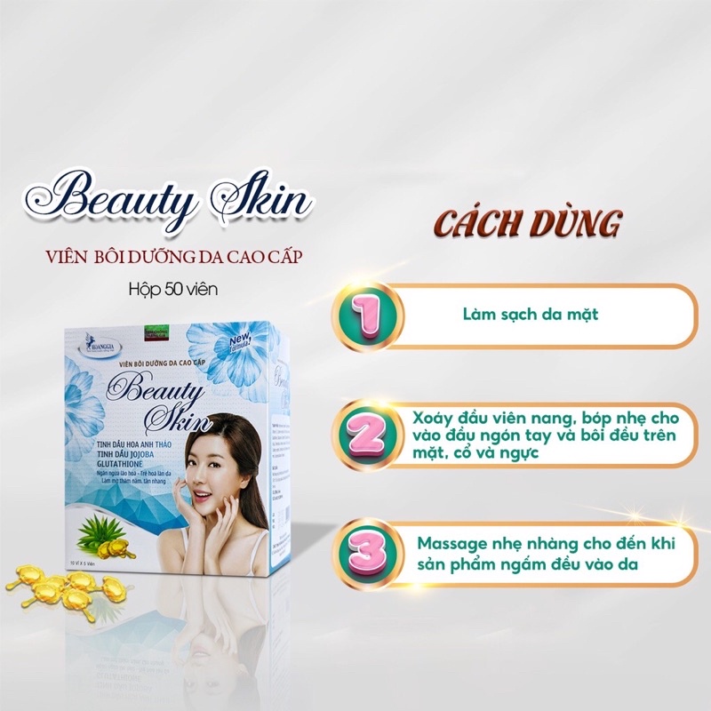 Viên bôi dưỡng da căng mịn, trắng sáng Beuty Skin - Glutation