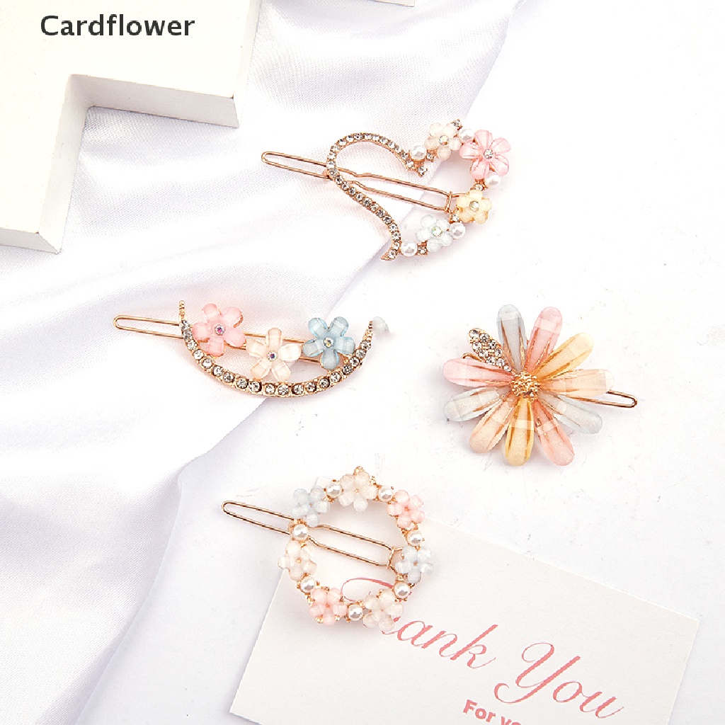 Kẹp Tóc Đính Đá Hình Hoa Thời Trang Cho Nữ