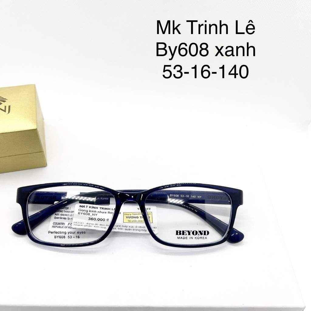 Gọng kính cận nhựa dẻo TR90 By614 vuông Hàn Quốc màu đỏ đen, xanh- mắt kính Trinh Lê.